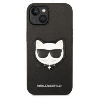 Karl Lagerfeld PU Saffiano Choupette Head Zadný Kryt pre iPhone 14 Max Black