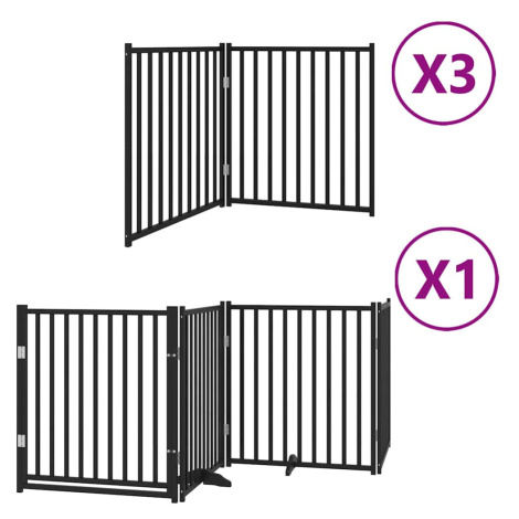 vidaXL BrĂˇna pre psa dvere sklad. 10panel. ÄŤierna 800cm topoÄľovĂ© drevo