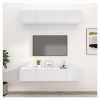 vidaXL TV skrinky 4 ks biele 80x30x30 cm spracované drevo