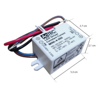 AcTEC Mini LED budič CC 500mA, 4 W, IP65