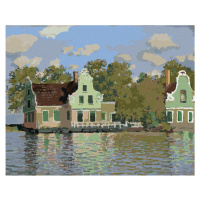 Diamantové maľovanie - DOM NA RIEKE ZAAN V ZAANDAME (CLAUDE MONET) Rámovanie: vypnuté plátno na 