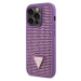 Guess Rhinestones Triangle Metal Logo Kryt pre iPhone 15 Pro Purple