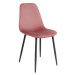 Norddan 21208 Dizajnová jedálenská stolička Myla, ružová, čierne nohy