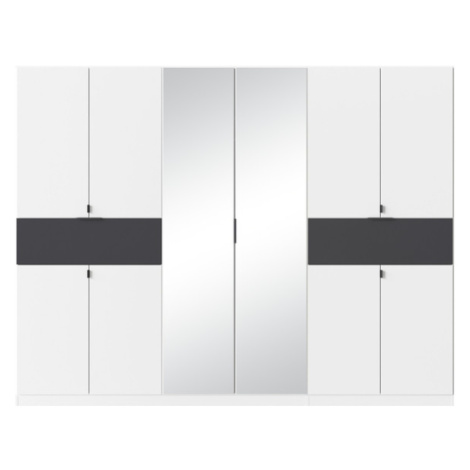 Sconto Šatníková skriňa TICAO VI alpská biela/metalická sivá, šírka 271 cm Houseland
