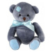 Medveď sediaci s mašľou plyš 20cm modrý