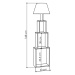 Antracitová voľne stojacia lampa so svetlosivým tienidlom Homitis Tower
