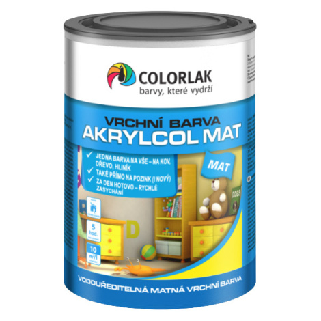 COLORLAK AKRYLCOL MAT V2045 - Matná vodou riediteľná vrchná farba C2200 - hnedá vodná 0,6 L