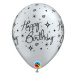 Balóniky latexové Happy Birthday strieborné 6 ks ALBI