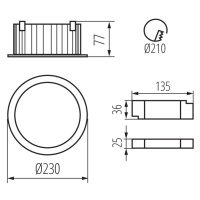 TIBERI PRO 40W-940-W Vstavané svietidlo LED