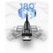 Nabíjací a dátový kábel USB, microUSB, 100 cm, 2000 mA, 180° otočná hlavica, LED, vzor šnúrky, U