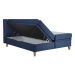 Čalúnená posteľ Dante 180x200, modrá, vrátane matraca