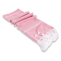Ružový plážový ručník z bavlny - 100x180 cm