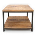 Čierny konferenčný stolík s doskou z mangového dreva LABEL51 Vintage, 80 × 80 cm