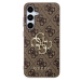 Guess PU 4G Metal Logo Zadný Kryt pre Samsung Galaxy S24+ Brown