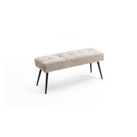 Estila Moderná dizajnová lavica Soreli s buklé čalúnením v sivo béžovom odtieni greige 100 cm