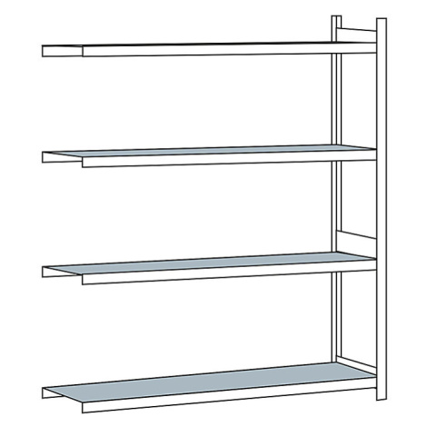 Regál s veľkým rozpätím, s oceľovou policou, výška 2500 mm SCHULTE