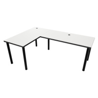 Expedo Počítačový rohový stôl LOOK N, 160/110x73-76x50, biela/čierne nohy, ľavý
