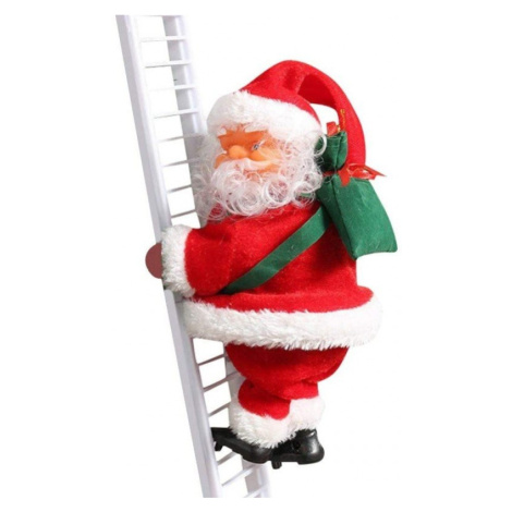 Dokonalá vianočná dekorácia - Santa Claus lezie s darčekmi na Létra
