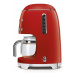 Červený kávovar na filtrovanú kávu SMEG 50's Retro
