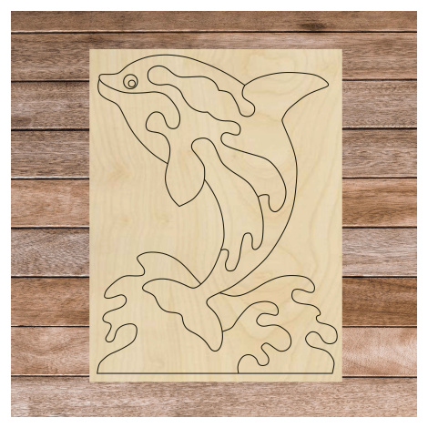 Drevená montessori zmyslová pomôcka - Delfín | SENTOP H018 Topoľ: 25 x 20 cm 4139-63737 H015