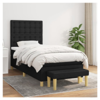 vidaXL Posteľný rám boxspring s matracom čierny 80x200 cm látka