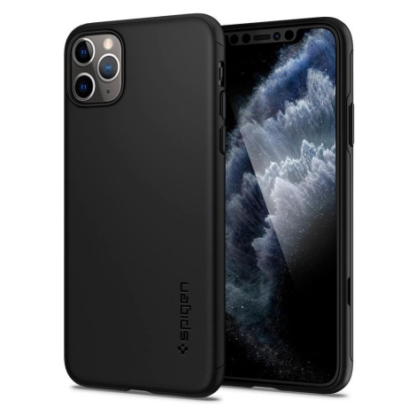 Apple iPhone 11 Pro Max, plastový zadný kryt (predný a zadný) + tvrdené sklo, Spigen Thin Fit 36