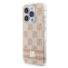 DKNY  PC/TPU Checkered Pattern W Printed Stripes MagSafe Apple Phone 15 Pro DKHMP15LHCPTSP Pink