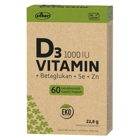 VITAR EKO Vitamín D3 1000IU + betaglukán 60 kapsúl Vitar Veteriane