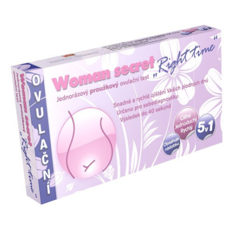 WOMAN SECRET Ovulačný test Right Time prúžkový 5v1 5 ks