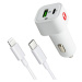 MOBILNET NAU-0035-38W-TYPEC PD + QC 38W AUTONABIJACKA + TYPE C 3A 2M KABEL BIELY