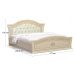 NABBI Molis BC-160 rustikálna manželská posteľ s roštom 160x200 cm breza polárna