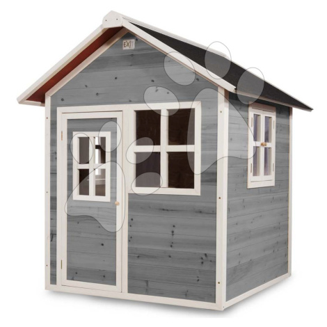 Domček cédrový Loft 100 Grey Exit Toys s vodeodolnou strechou sivý