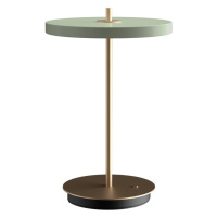 Svetlozelená LED stolová lampa so stmievačom s kovovým tienidlom (výška  31 cm) Asteria Move – U