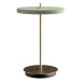 Svetlozelená LED stolová lampa so stmievačom s kovovým tienidlom (výška  31 cm) Asteria Move – U