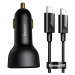 Nabíjačka do auta Baseus Superme Car charger, USB, USB-C, 100W + USB-C cable (black)