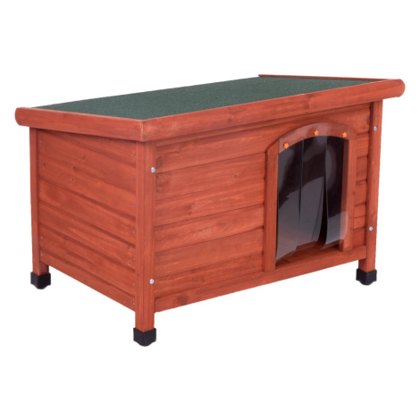 Búda pre psov Woody s rovnou strechou a dvierkami - veľ. S: Š 85 x H 57 x V 58 cm