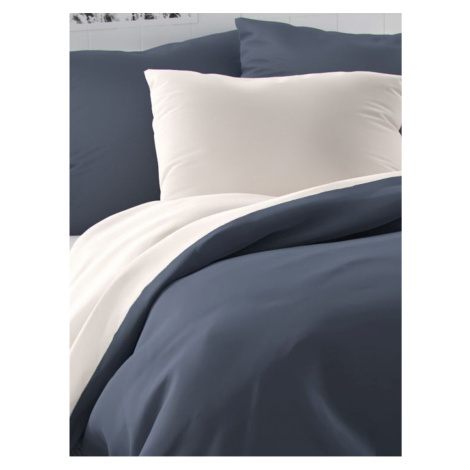 Saténové obliečky LUXURY COLLECTION 140x200, 70x90cm tmavo šedé / biele Kvalitex