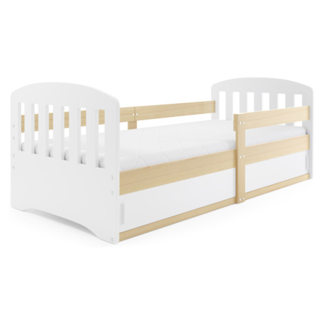 Expedo Detská posteľ CLASA + matrac, 80x160, biela/borovica