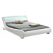 Moderná posteľ s RGB LED osvetlením, biela, 180x200, FILIDA
