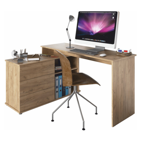 Univerzálny rohový PC stôl, dub artisan, TERINO Tempo Kondela