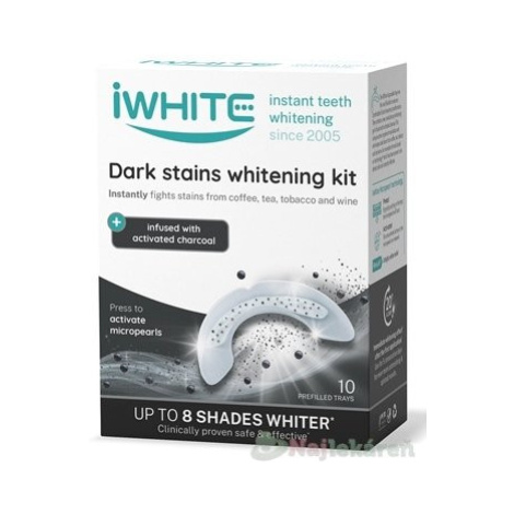 iWHITE DARK STAINS Sada na bielenie zubov aplikátory s mikroperlami s aktívnym uhlím 10 ks