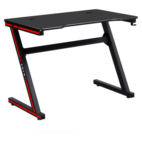 Herný stôl/počítačový stôl, čierna/červená, MACKENZIE 100cm Tempo Kondela