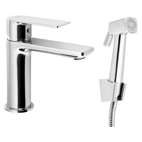 AQUALINE - Umývadlová stojánkova batéria s bidetovou sprškou, chróm SK401