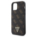 Guess PU Leather 4G Triangle Metal Logo Zadný Kryt pre iPhone 12/12 Pro Black