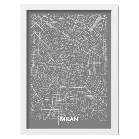 Plagát v ráme 40x55 cm Milan – Wallity