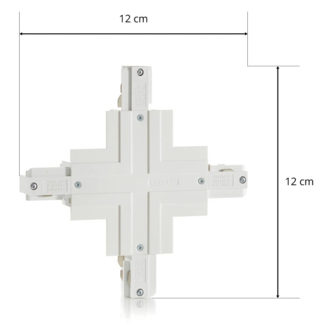Eutrac X konektor 3-fázová zapustená koľajnica, biela