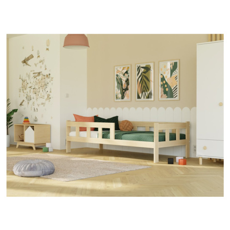 Benlemi Drevená jednolôžková posteľ FENCE 4v1 so zábranou Zvoľte farbu: Biela, Zvoľte rozmer: 12