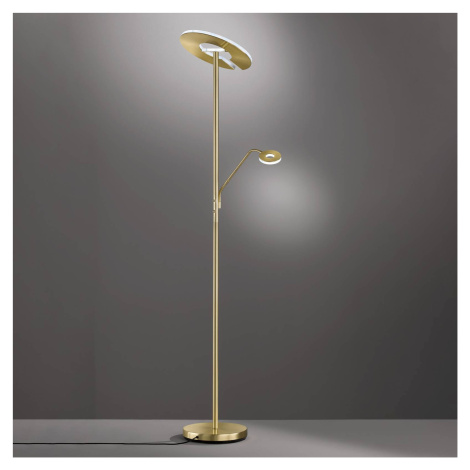 LED stojacia lampa Dent, mosadzná farba, 180 cm, CCT, 2-lampa FISCHER & HONSEL