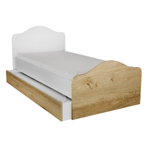 Jednolôžková posteľ s úložným priestorom v bielo-prírodnej farbe 90x190 cm Kanguru – Kalune Desi Kalune Design