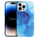 Plastové puzdro na Apple iPhone 14 Leather Mag PU Splash modré